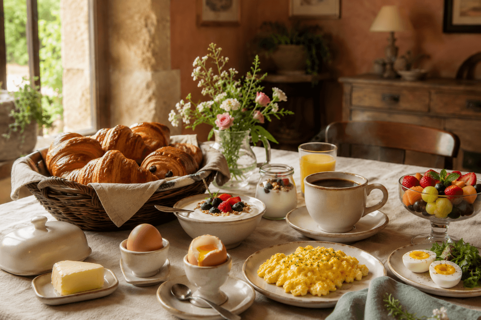 Petit-déjeuner premium servi au Presbytère